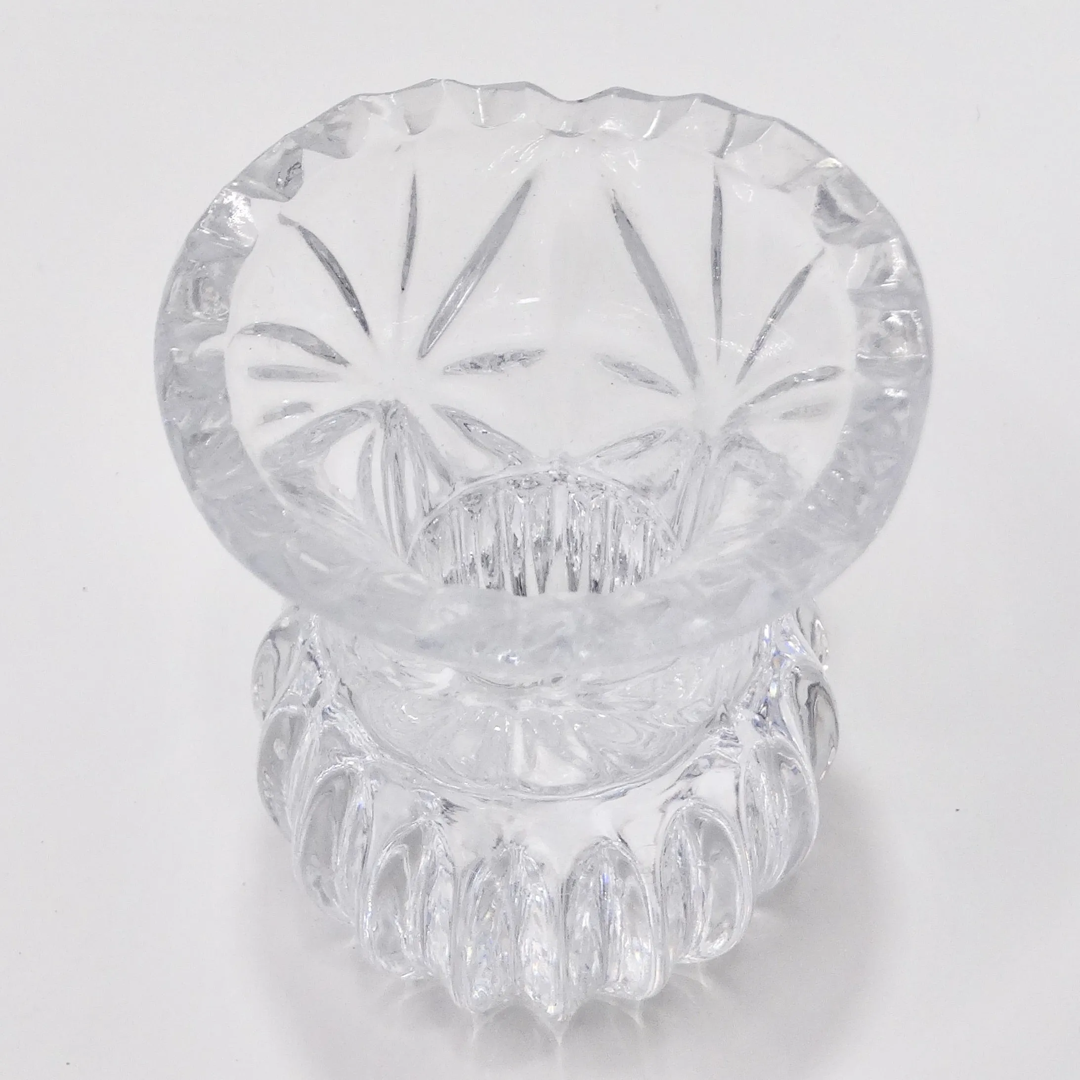 Antique Crystal Toothpick Holder & Silver Serving Tongs