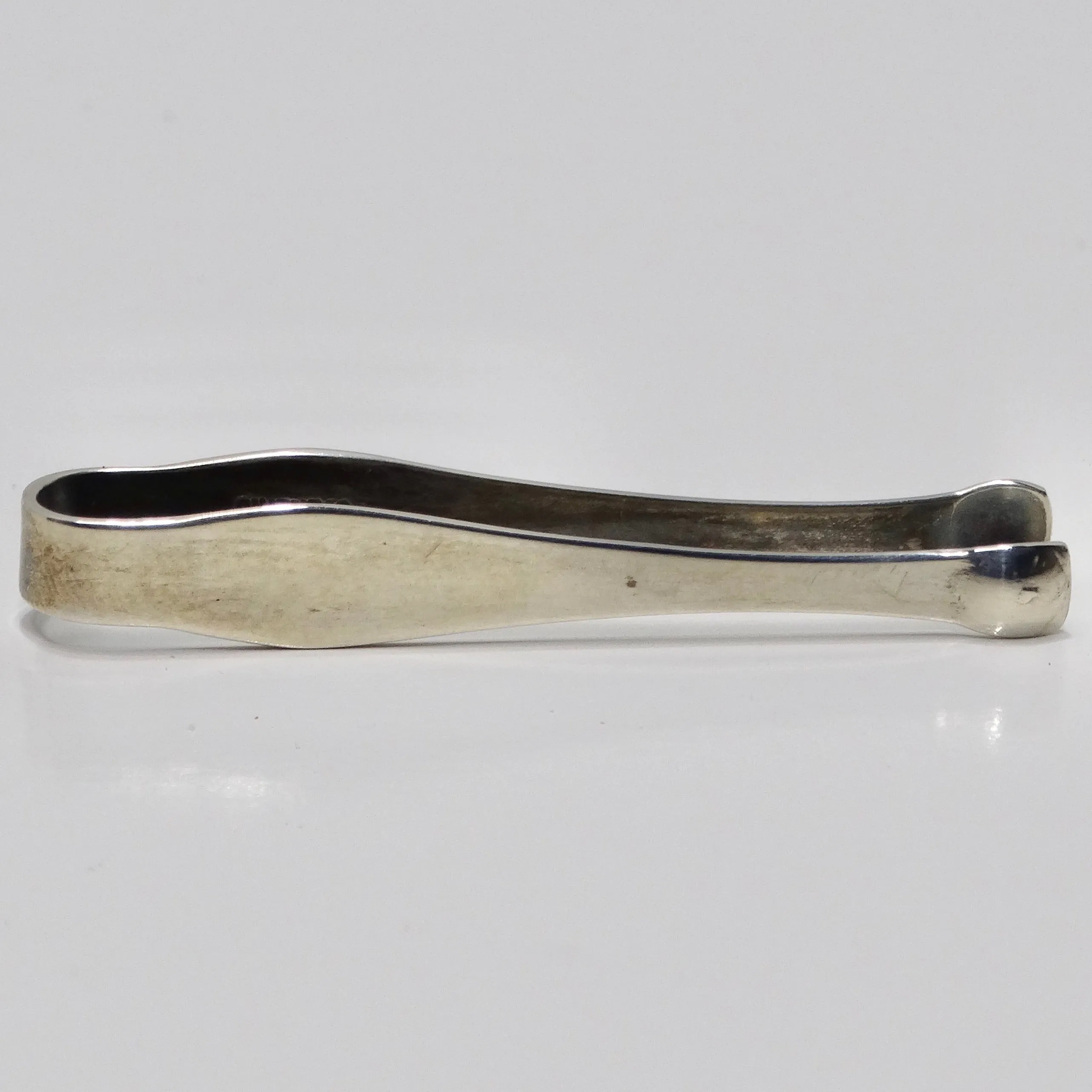 Antique Crystal Toothpick Holder & Silver Serving Tongs