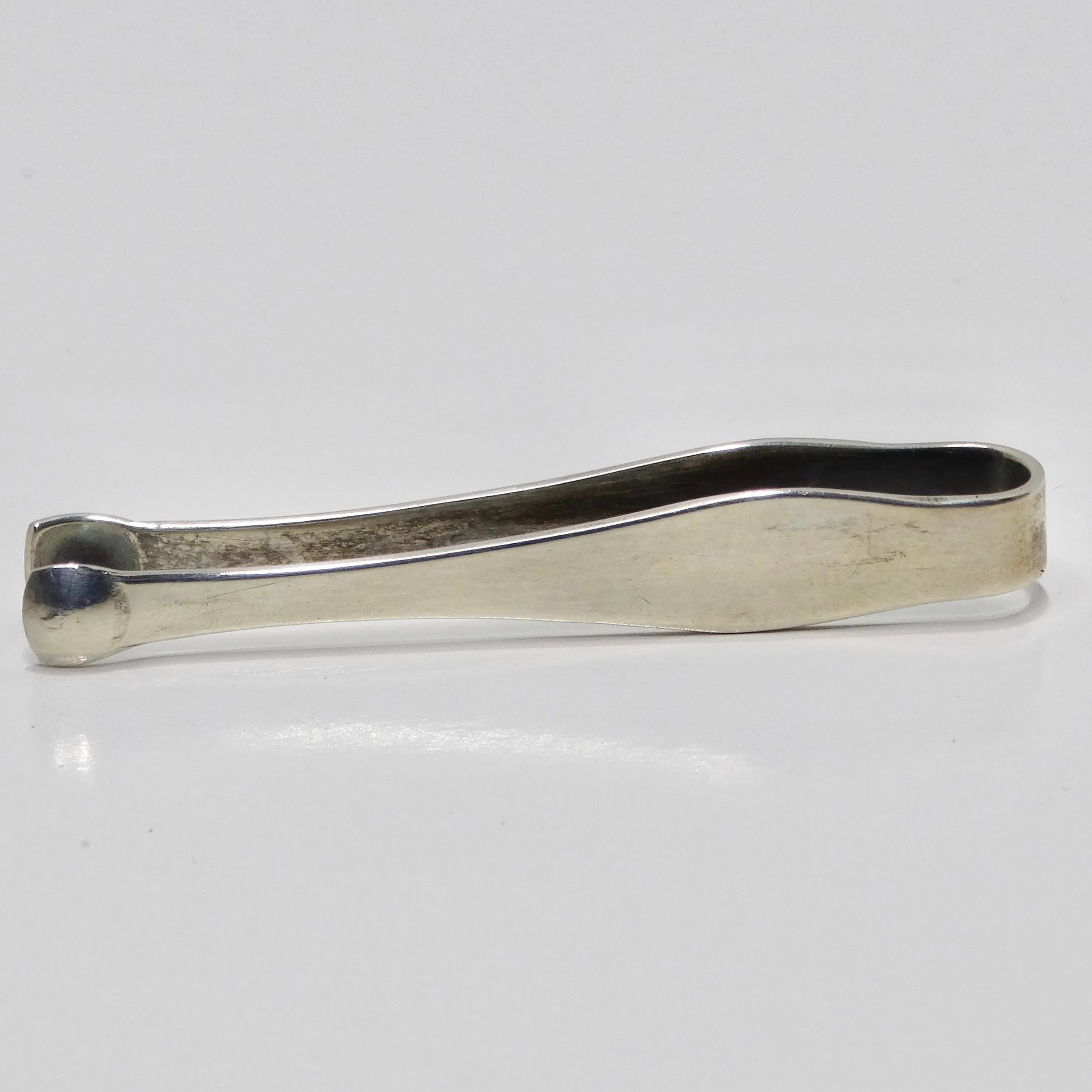 Antique Crystal Toothpick Holder & Silver Serving Tongs