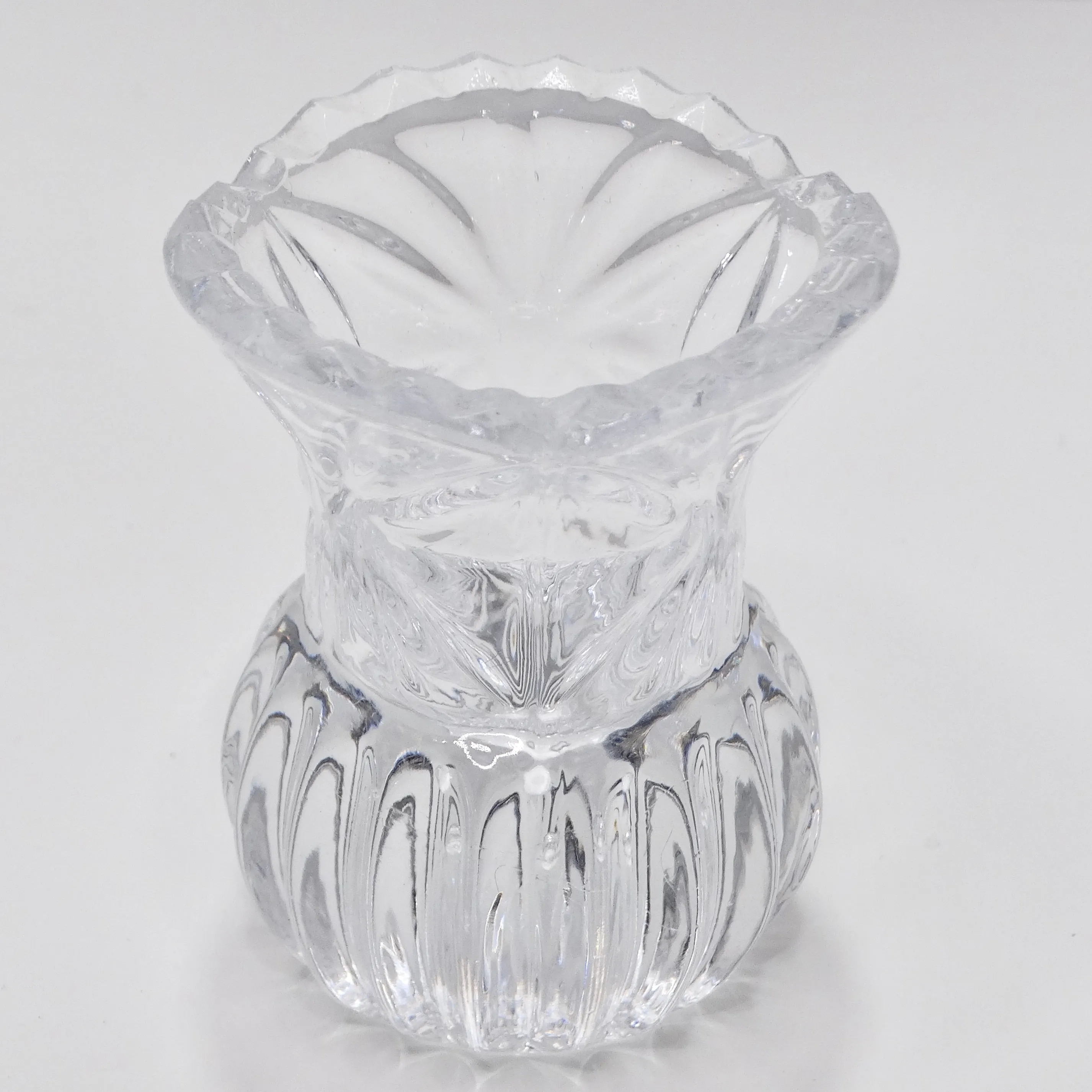 Antique Crystal Toothpick Holder & Silver Serving Tongs
