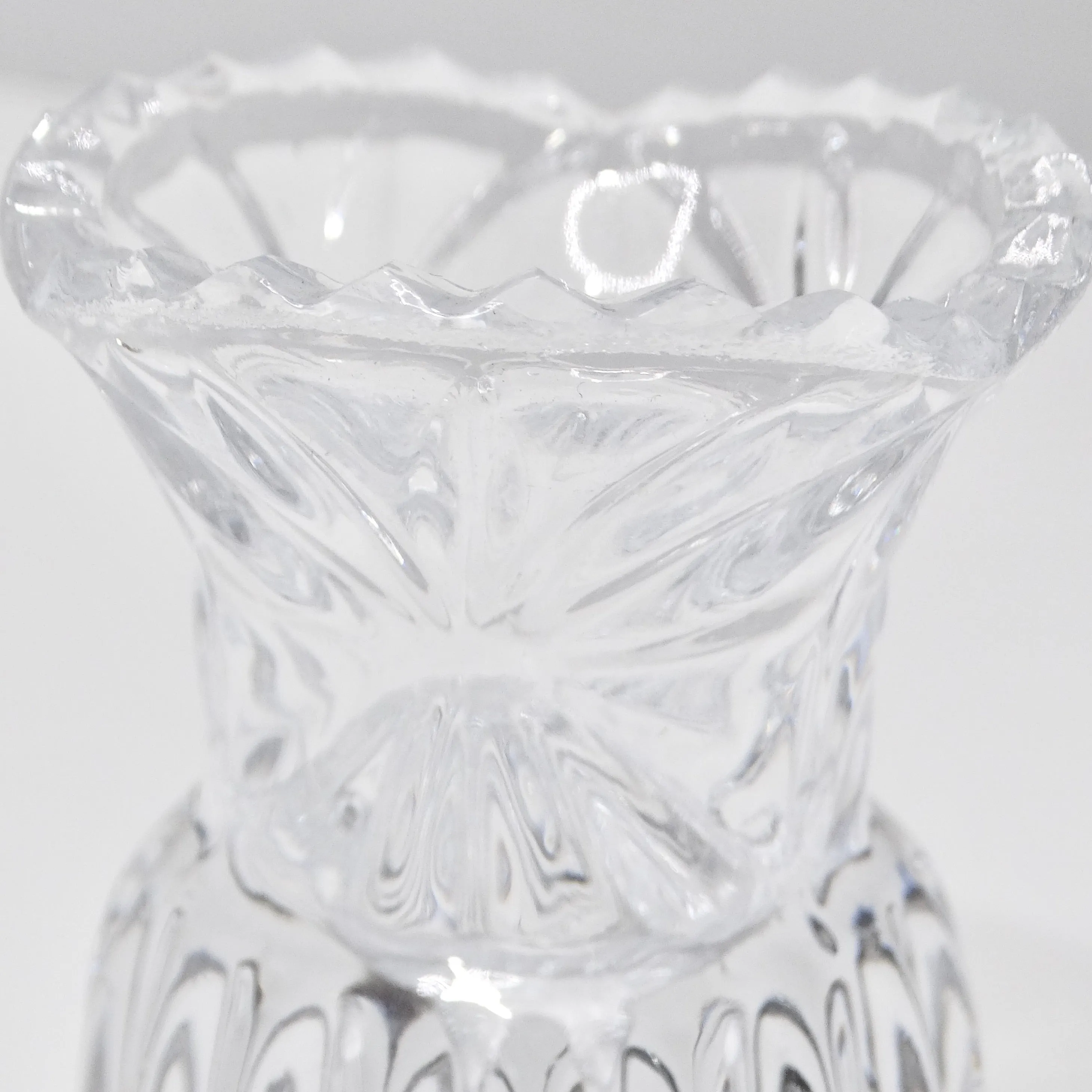 Antique Crystal Toothpick Holder & Silver Serving Tongs