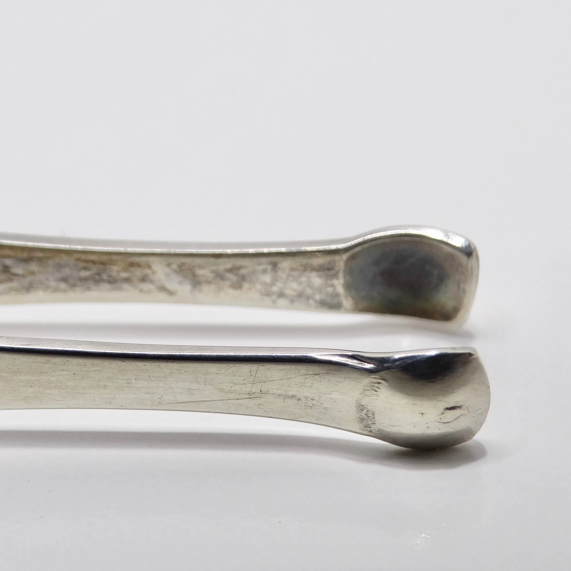 Antique Crystal Toothpick Holder & Silver Serving Tongs