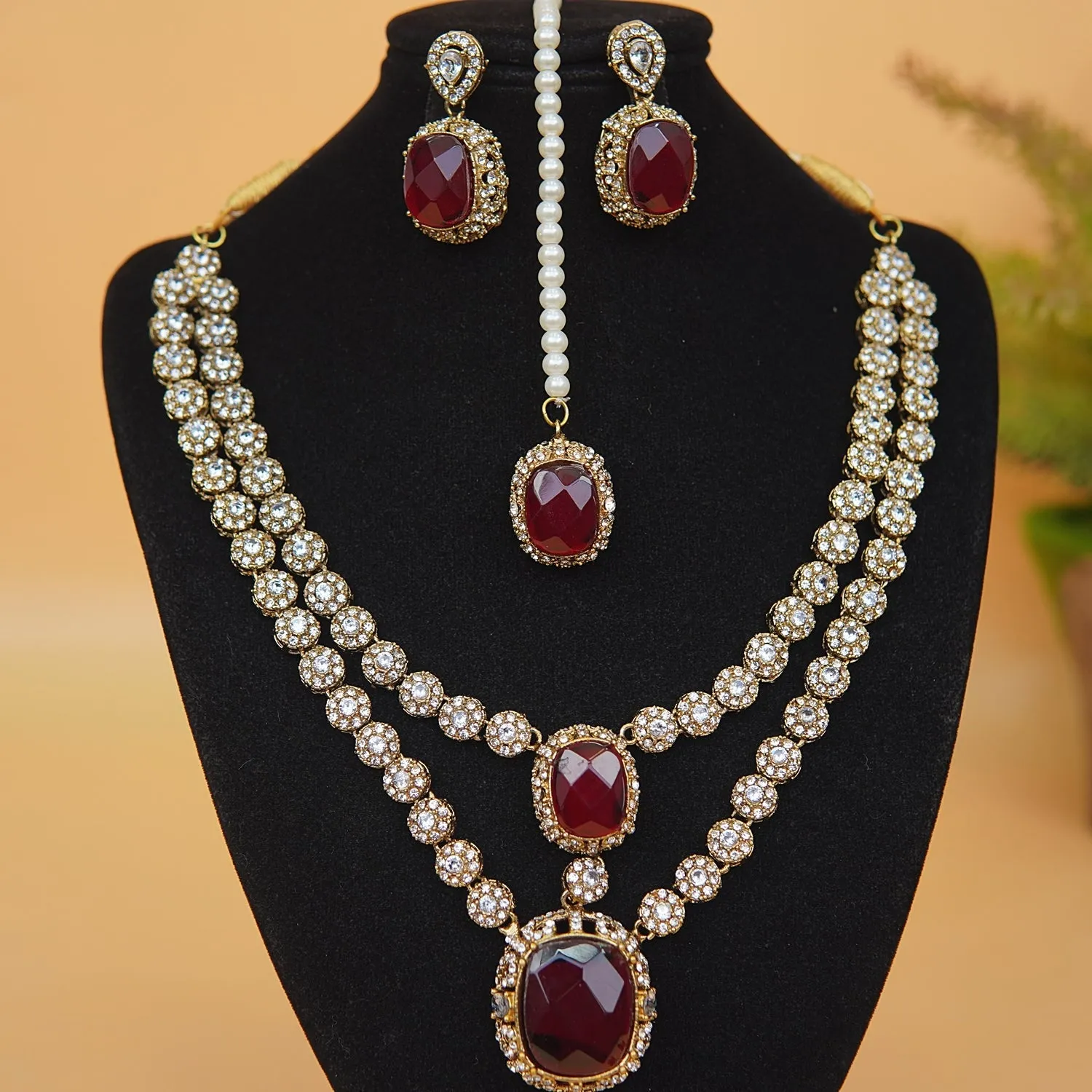 Antique Double Neckline Necklace Set
