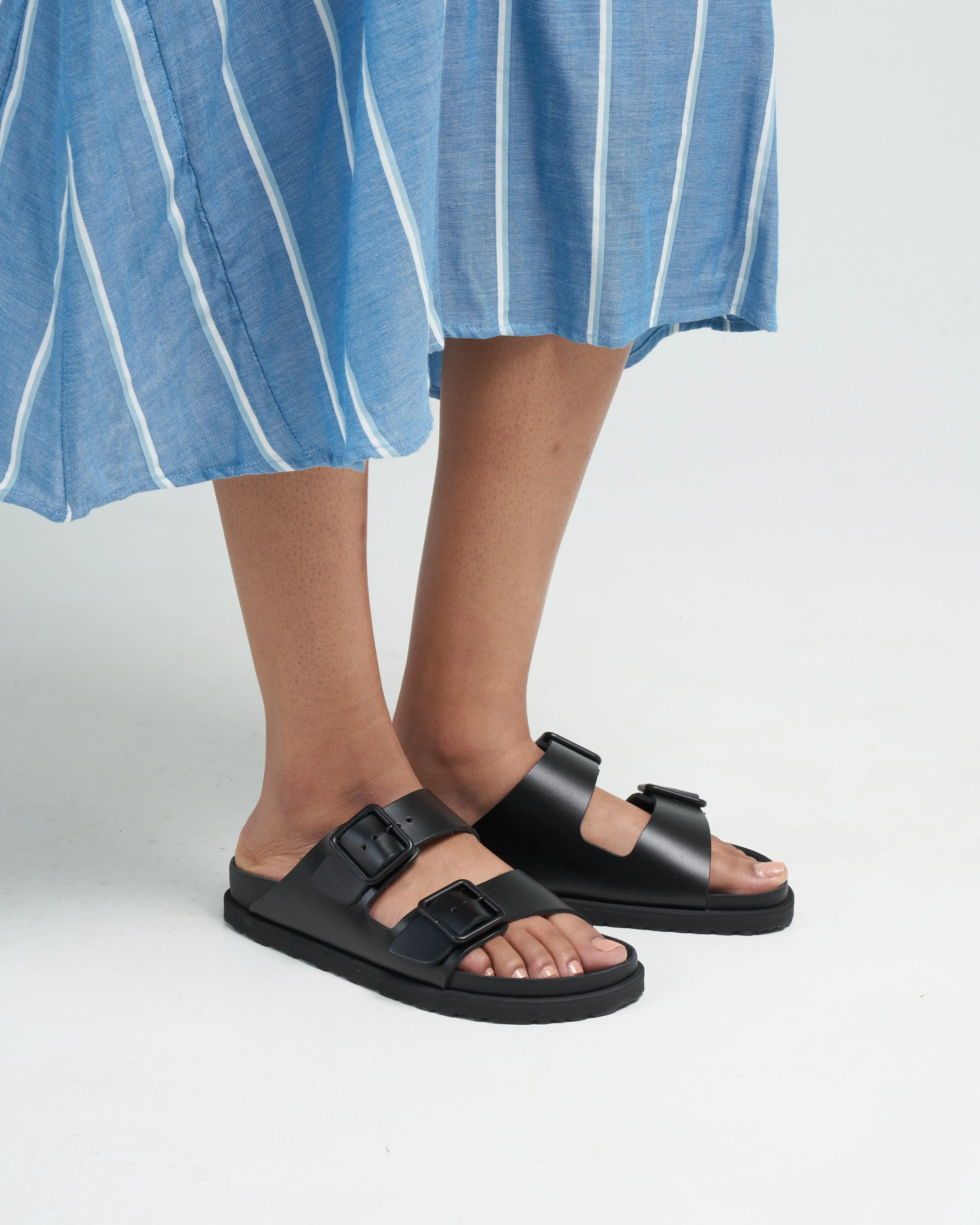 arizona smooth leather sandal - black