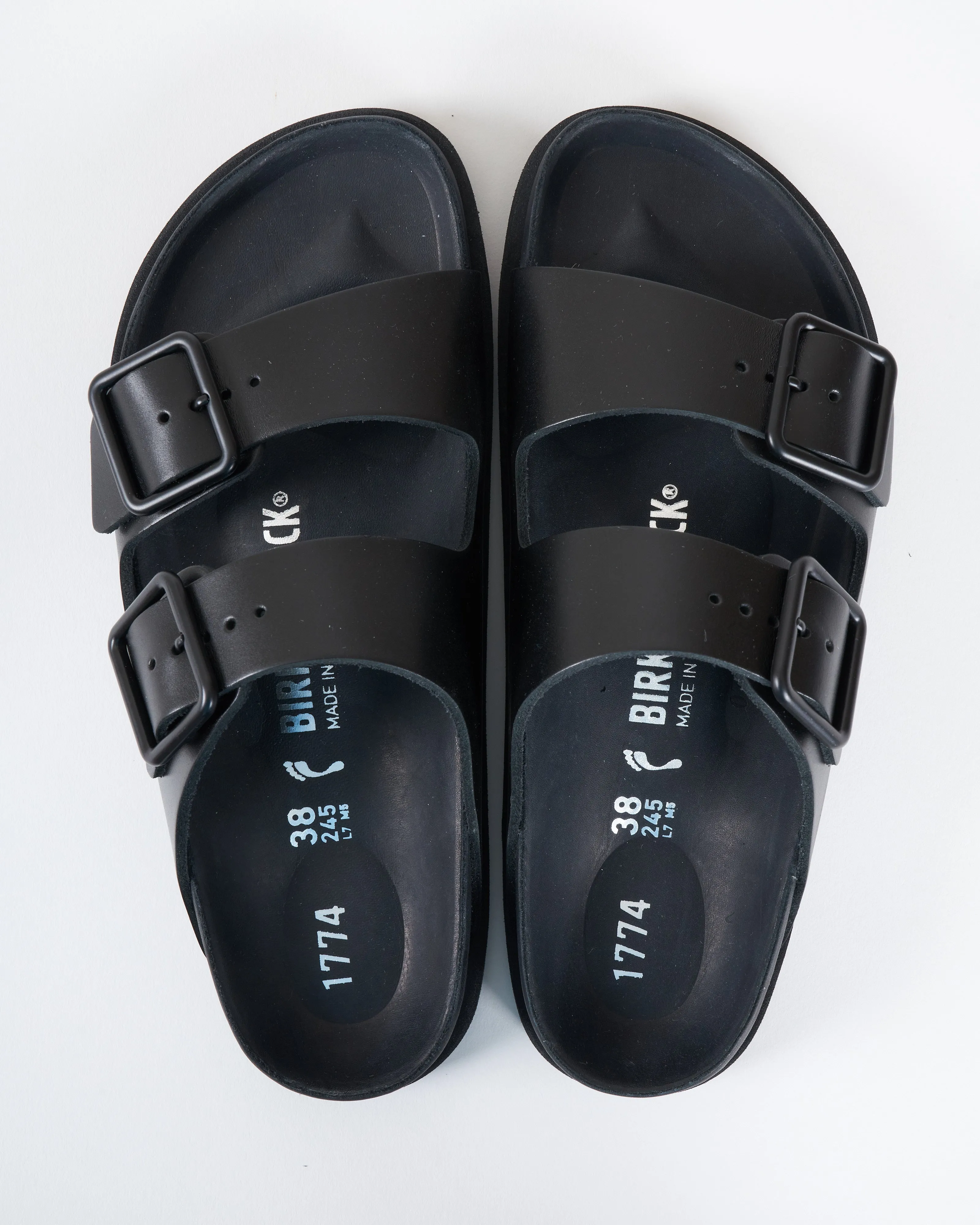 arizona smooth leather sandal - black