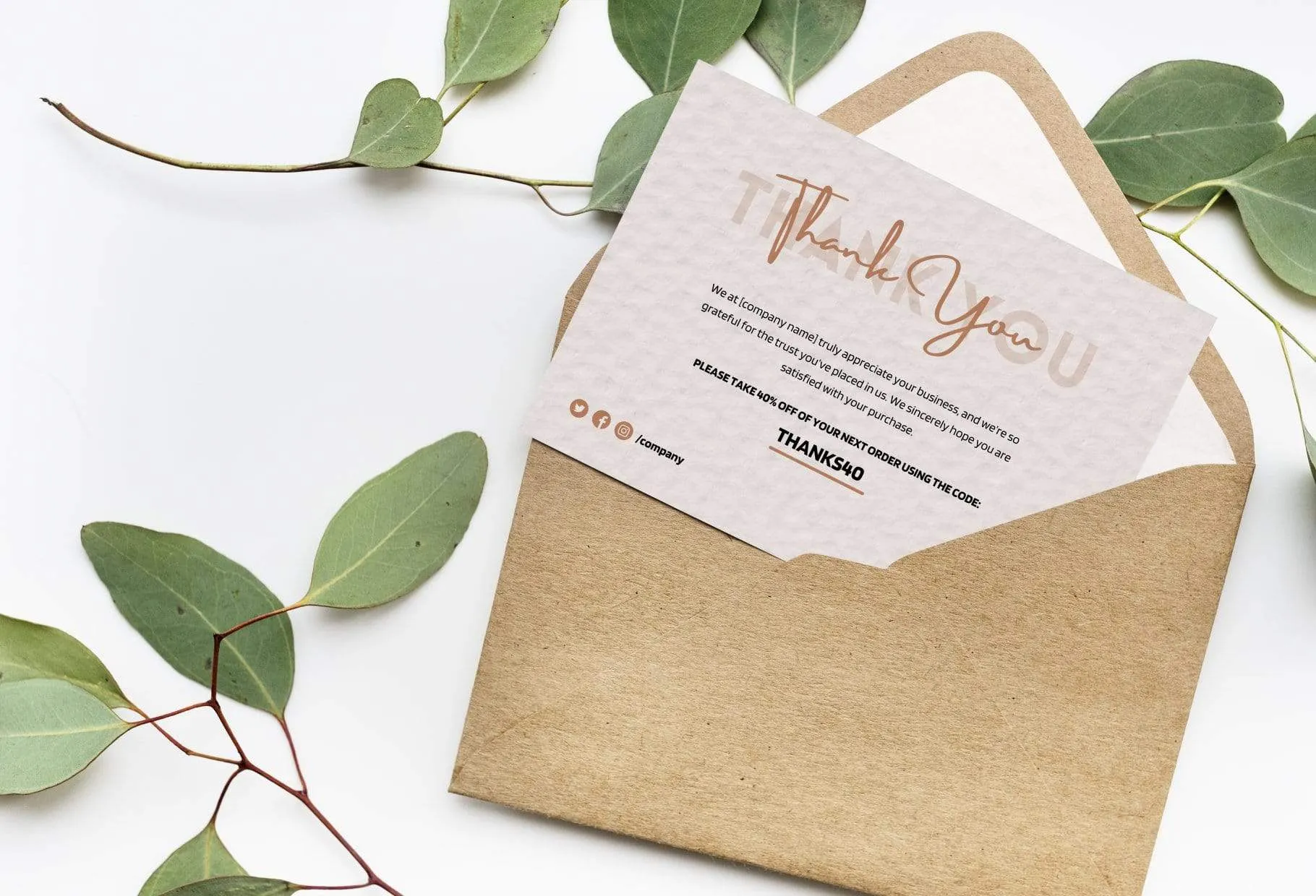 Ashley Printable Thank You Card Packaging Insert Note Canva Template