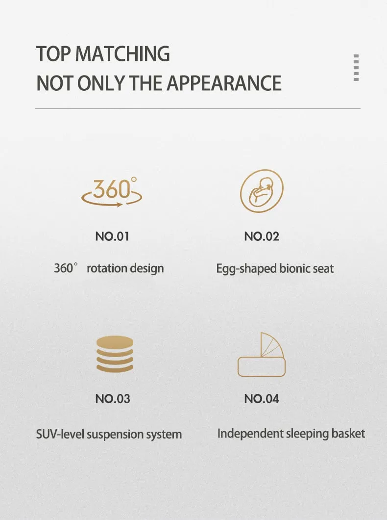 Aulon Luxury Baby Stroller 3 in 1 [Free Shipping]