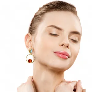 Aurora Orange Eyes Gold Earrings