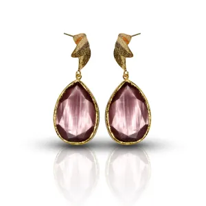 Aurora Purple Tulip Gold Earrings