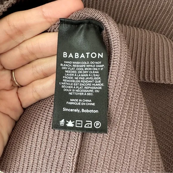 Babaton Scult Knit Crisscross Mini Dress in Deep Taupe sz M