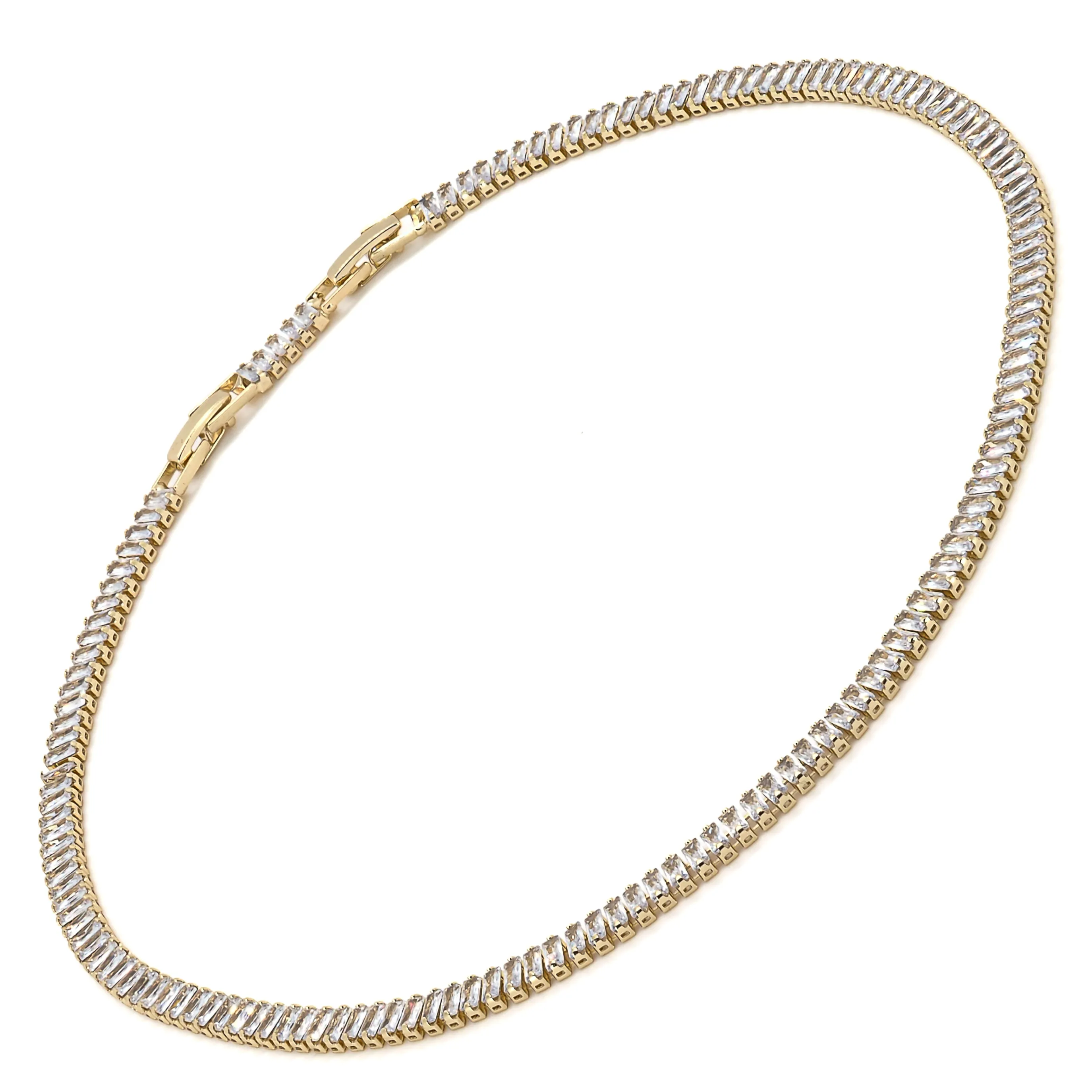 Baguette Diamond Gold Fashion Choker Necklace