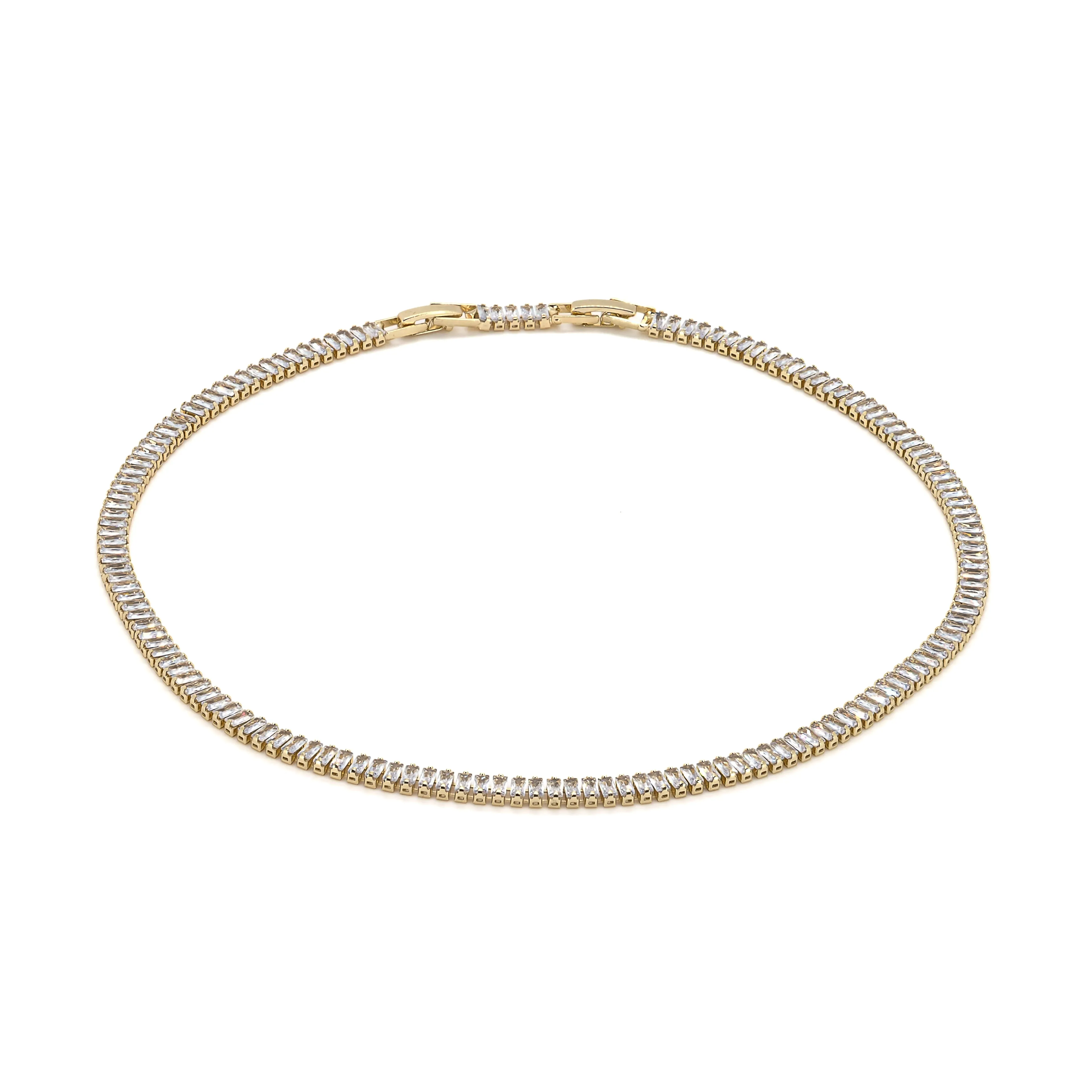 Baguette Diamond Gold Fashion Choker Necklace