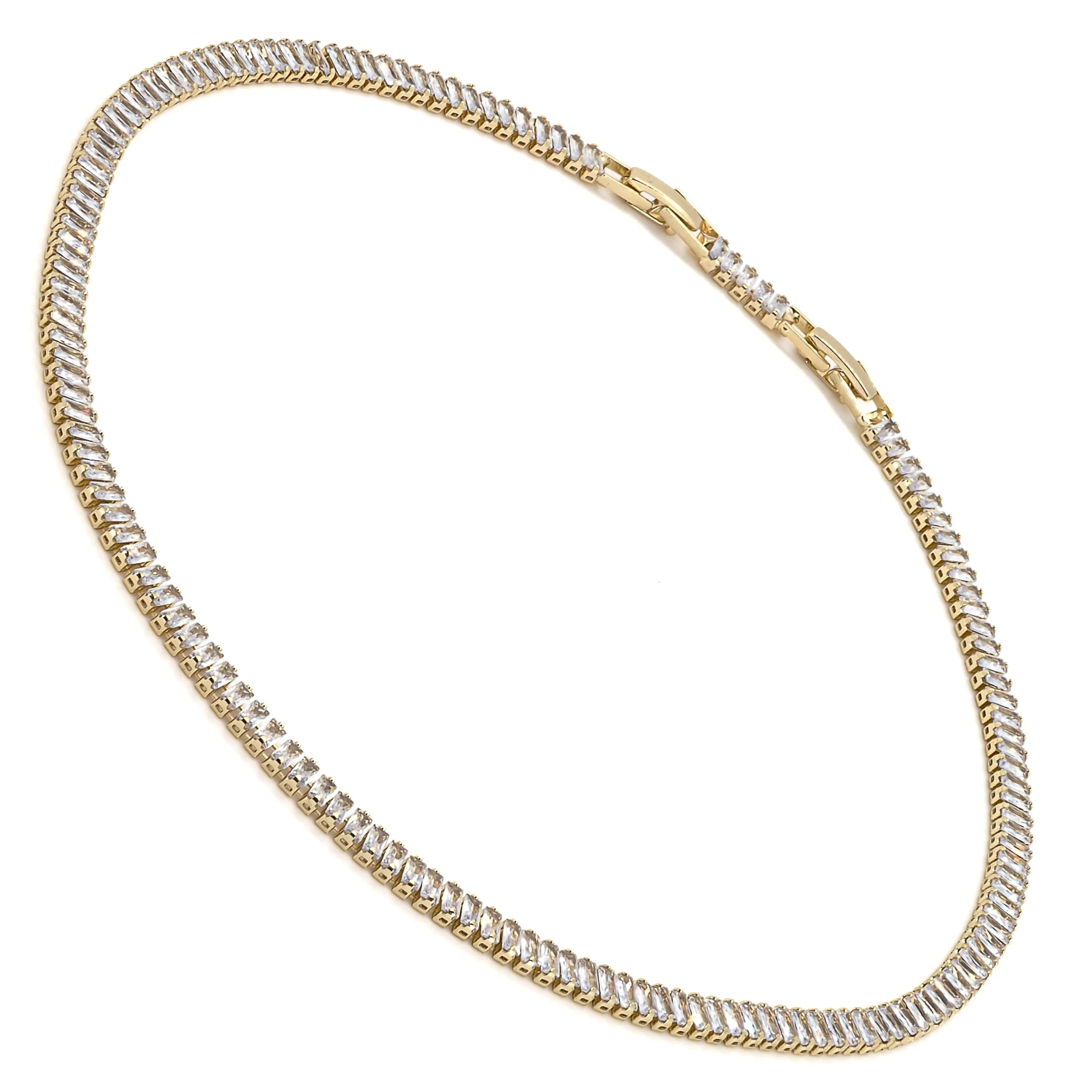 Baguette Diamond Gold Fashion Choker Necklace