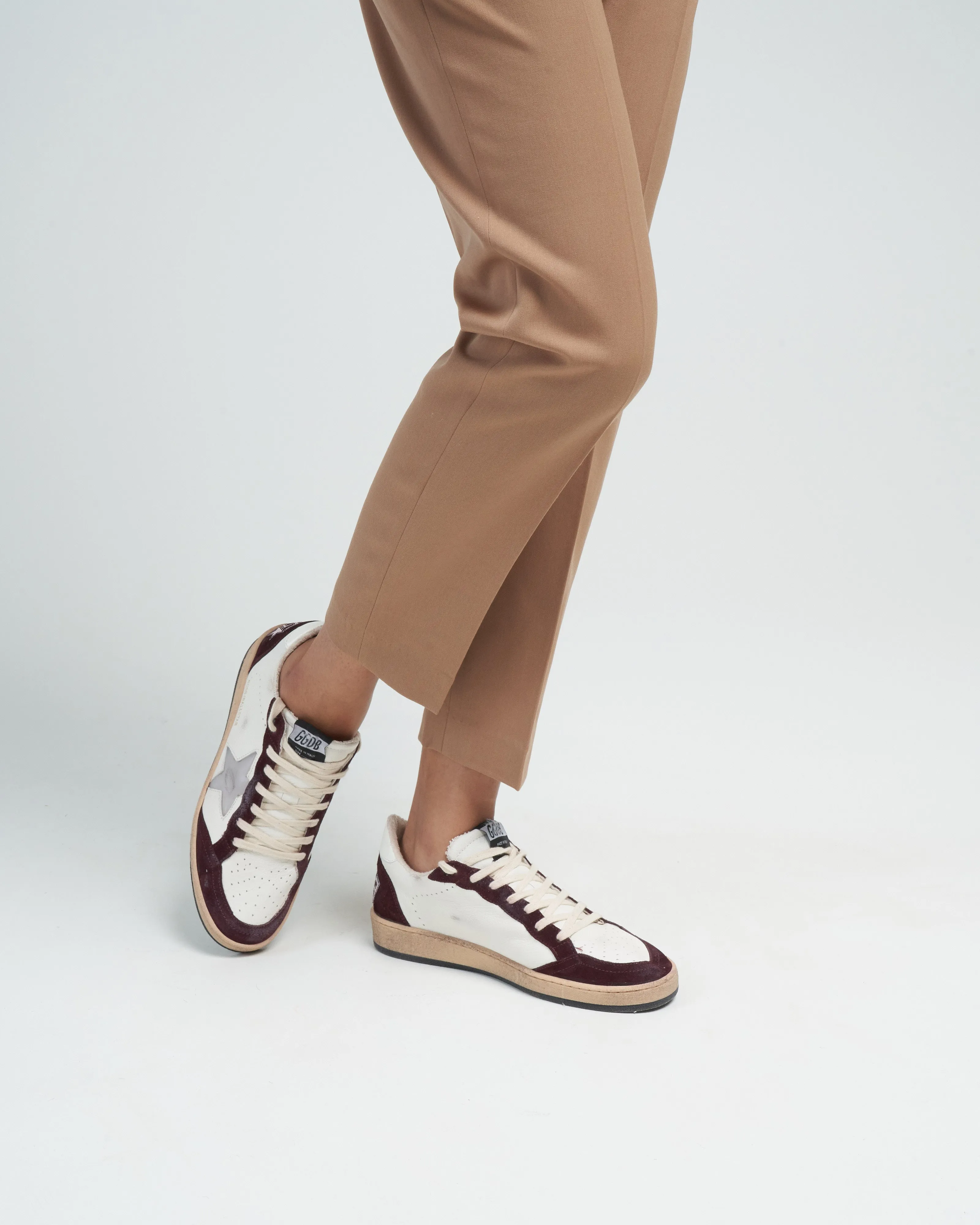 ballstar nappa with suede and 3d star - red wine/white