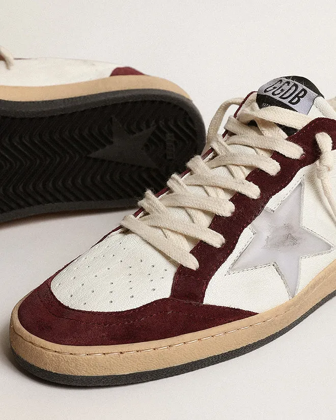 ballstar nappa with suede and 3d star - red wine/white