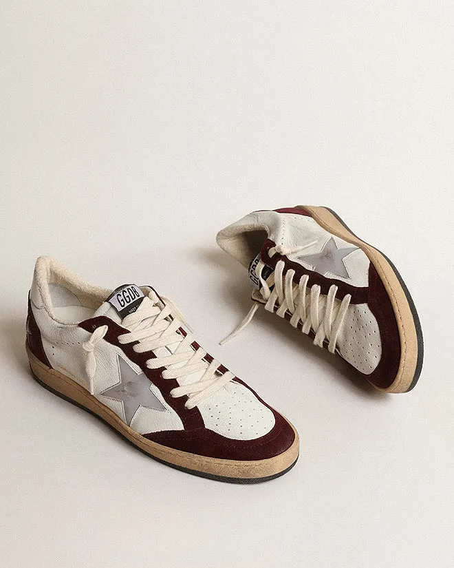 ballstar nappa with suede and 3d star - red wine/white