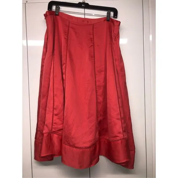 Banana Republic NWT Midi Sweep Skirt, Perfect coral Midi Skirt, Sz 14, MSRP $114
