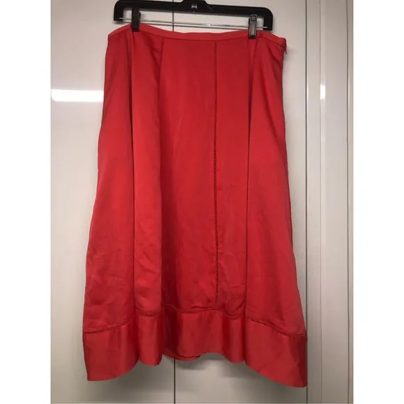 Banana Republic NWT Midi Sweep Skirt, Perfect coral Midi Skirt, Sz 14, MSRP $114