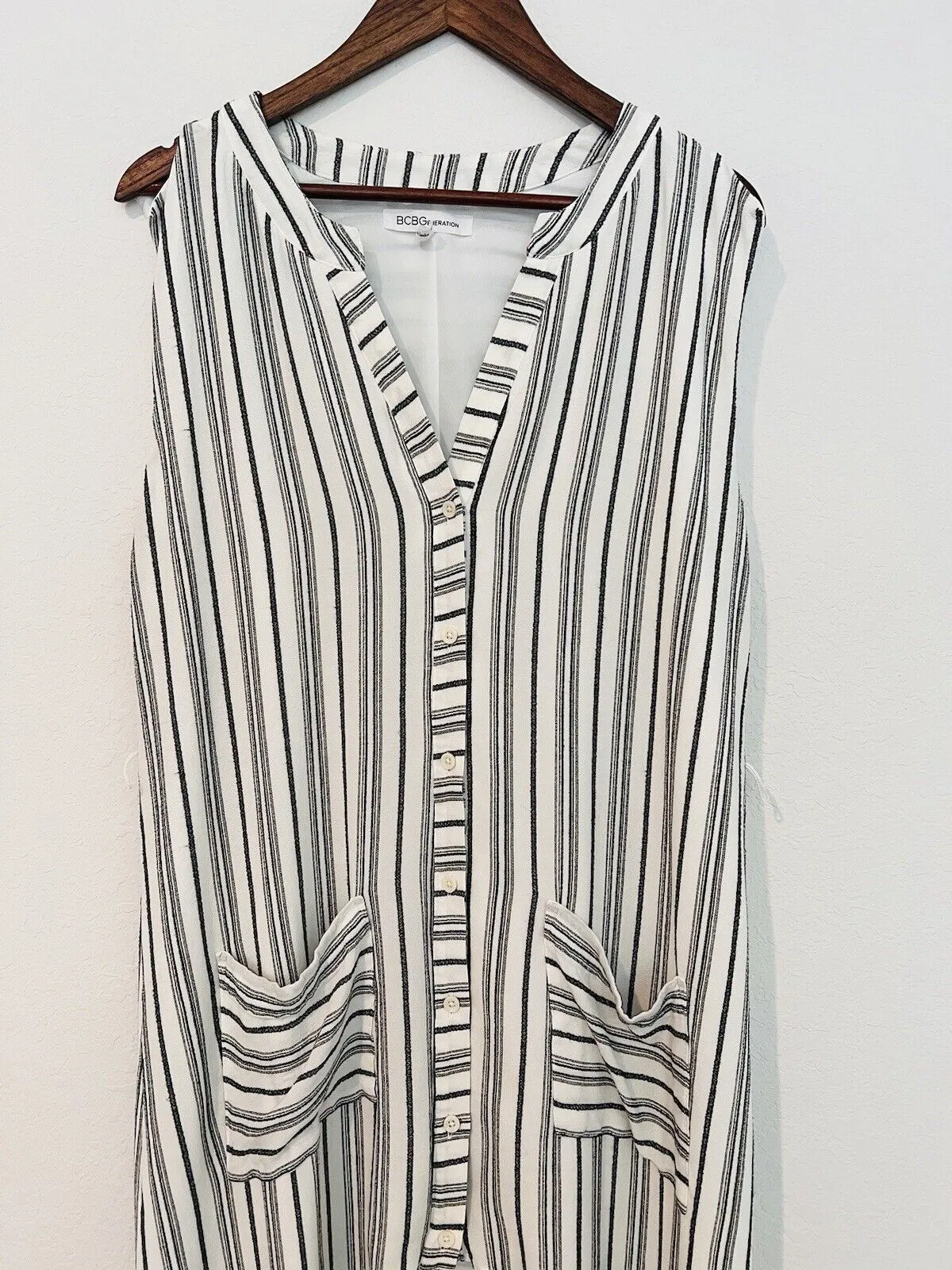 BCBG MAXAZRIA Dress High Low Womens Sz M Lagenlook Sleeveless A-Line