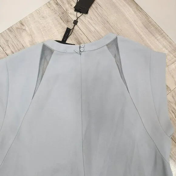 BCBGMAXAZRIA Women's Alycia Cutout Back Zipper Sheath Midi Dress Cap Sleeves 2