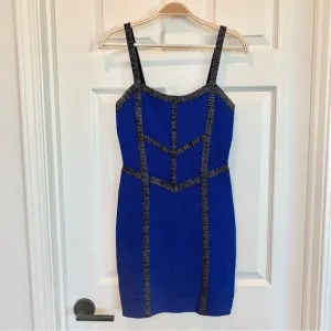 Bebe Cobalt Blue Bandage Bodycon Fitted Party Dress​