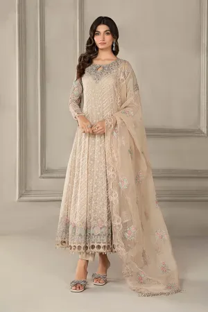 Beige Shade Designer Pakistani Party Dress Maria B Luxury Formal