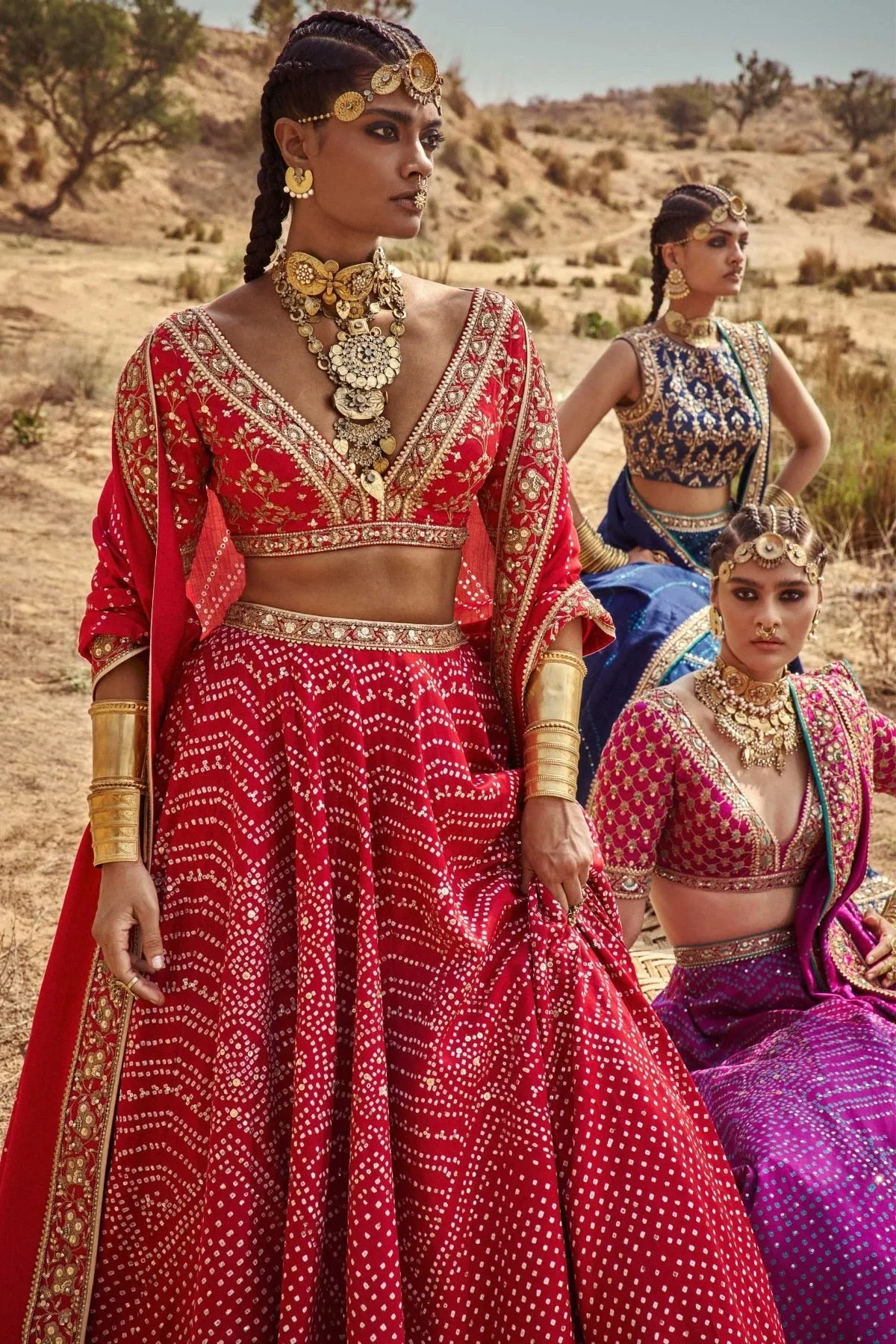 BHUVI BANDHANI LEHENGA SET – RED
