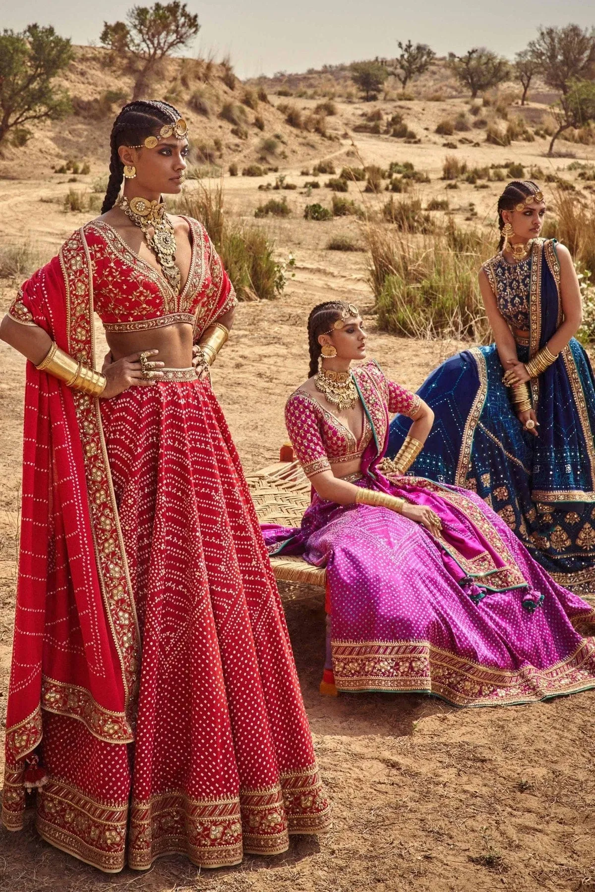 BHUVI BANDHANI LEHENGA SET – RED
