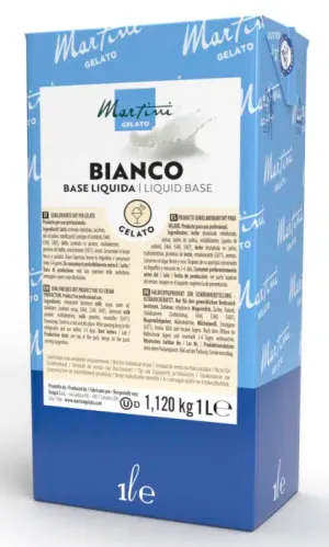Bianco (White) Liquid Soft Serve Ice Cream Mix - Case of 1L x 12 or 5L Box - Pasteurized - Shelf-Stable - Made in Italy - Canadian Distribution