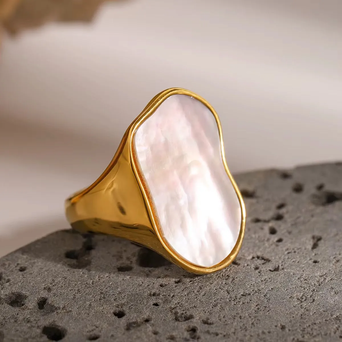 Big Mother of Pearl Ring