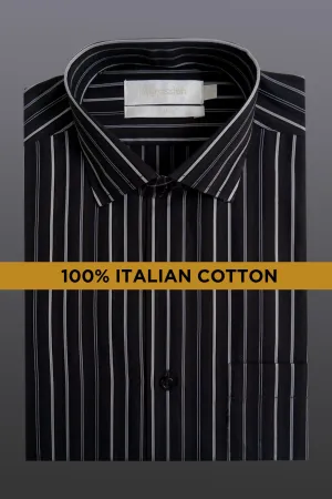Black and White Stripped formal Shirt (Elite Edition)