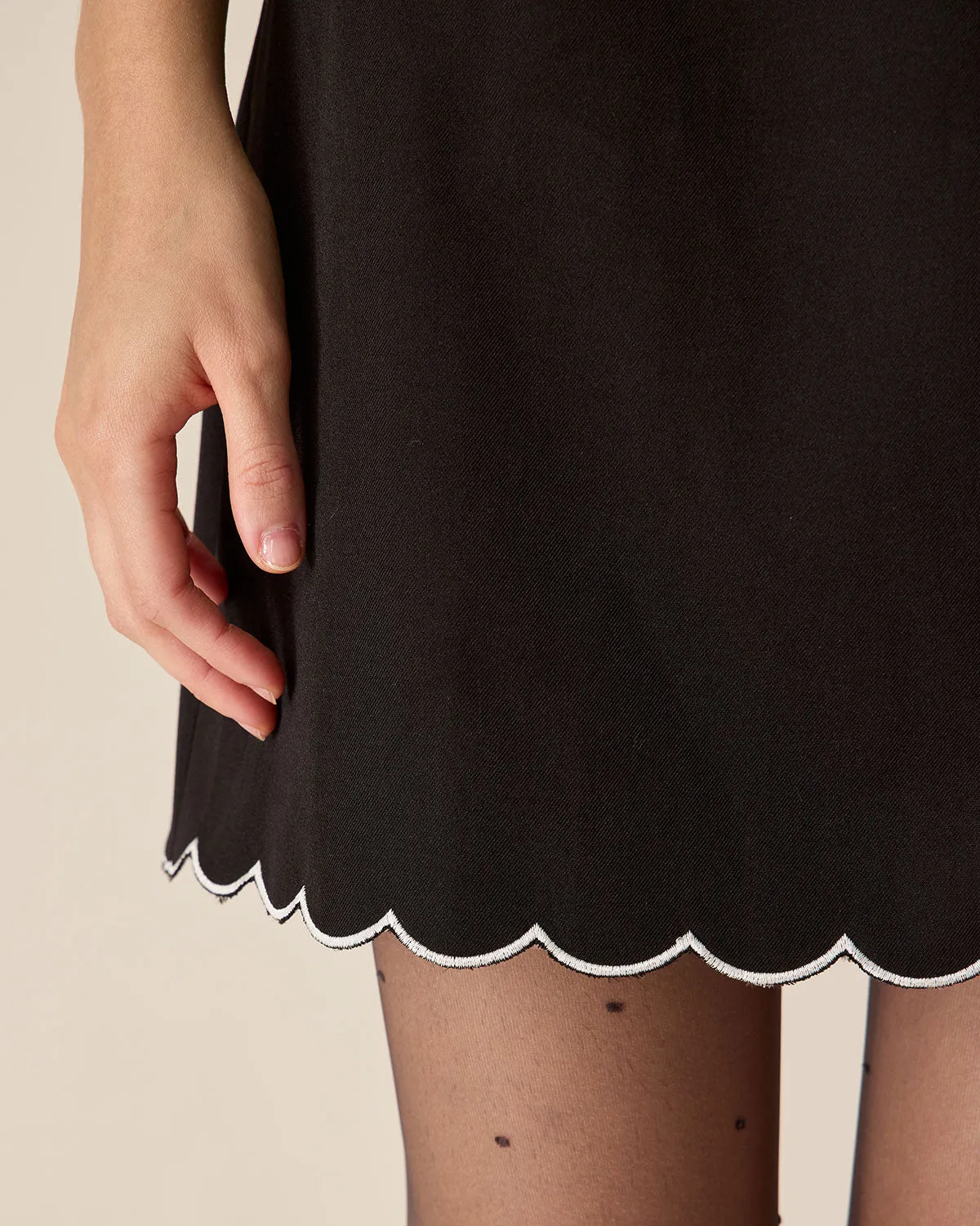 Black Contrasting Sleeveless Mini Dress