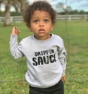 Black Drippin Sauce | Heather Gray Crewneck