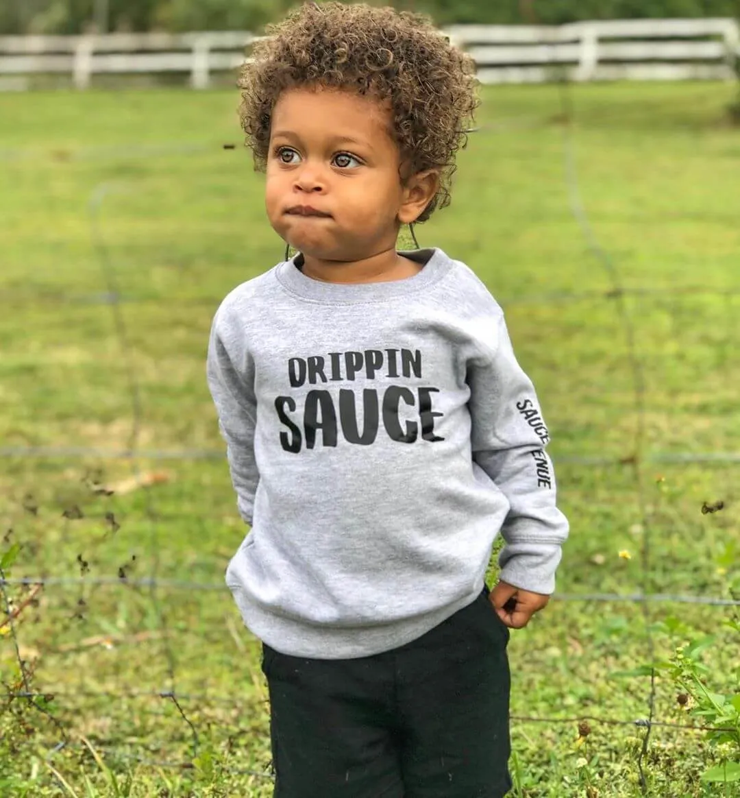 Black Drippin Sauce | Heather Gray Crewneck