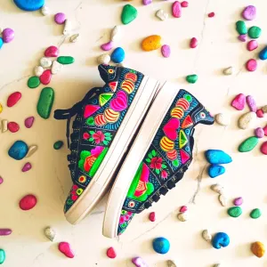 Black Hand Painted Sneakers