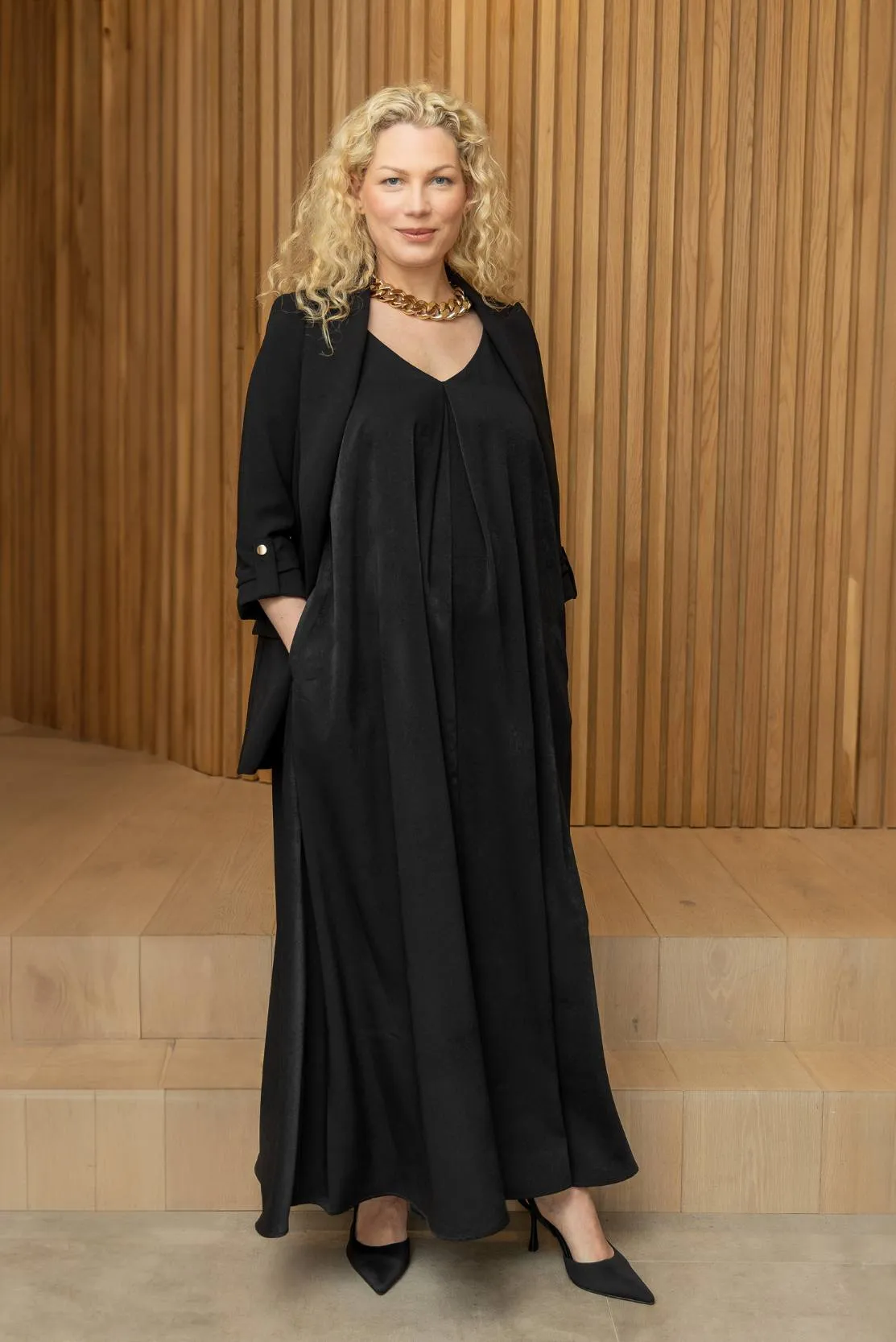 Black Maxi Trapeze Dress