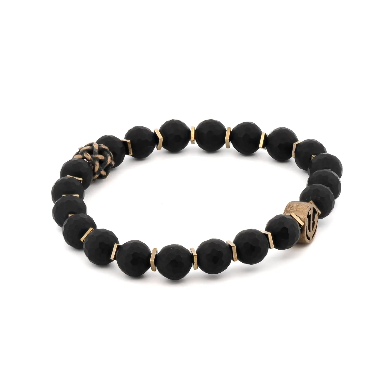 Black Onyx Stone Holy Spirit Anchor Bracelet