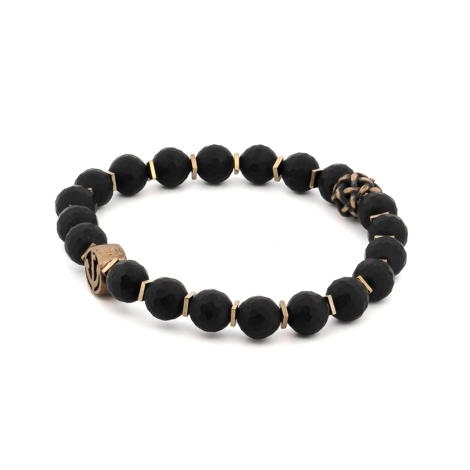 Black Onyx Stone Holy Spirit Anchor Bracelet