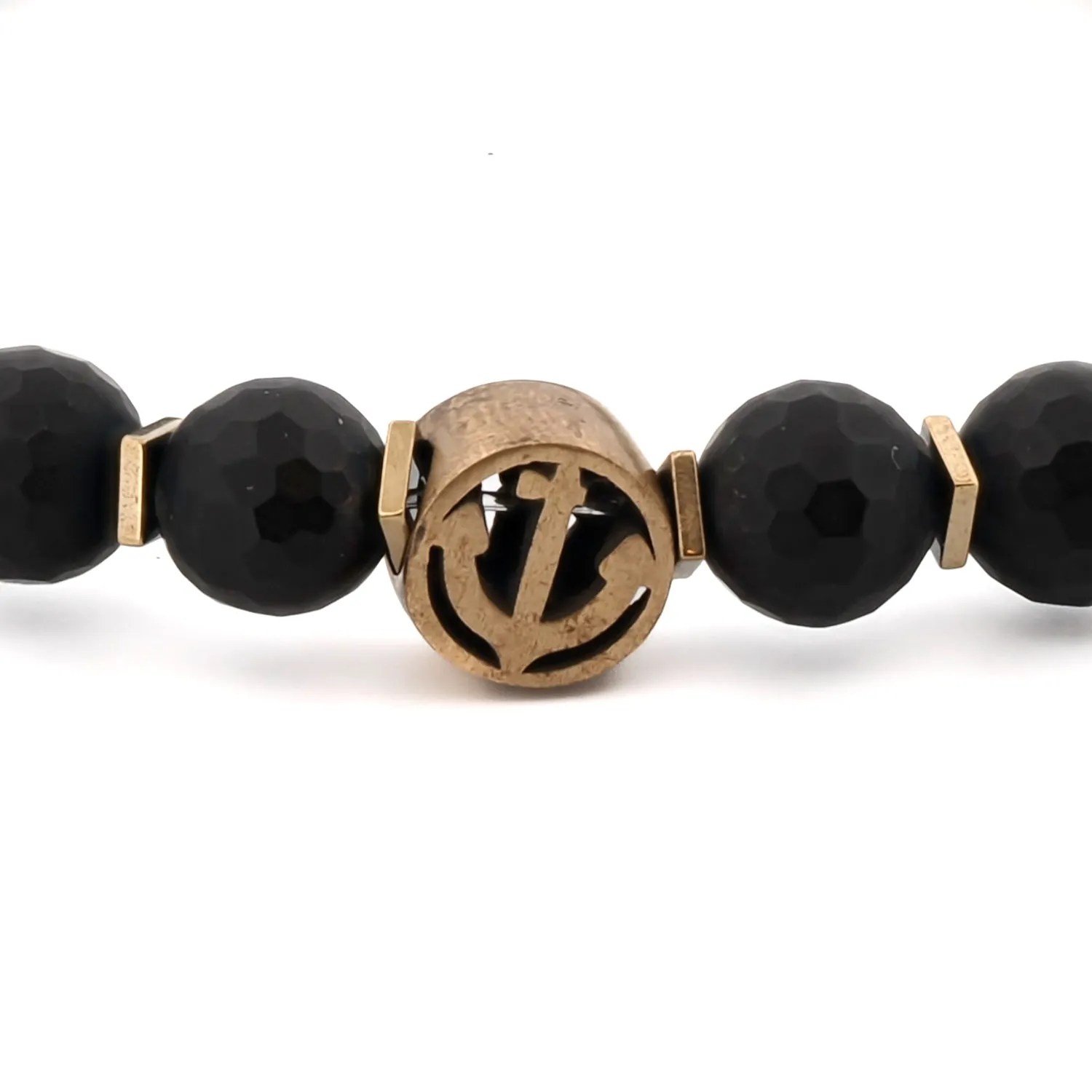Black Onyx Stone Holy Spirit Anchor Bracelet