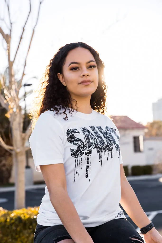 Black Paisley Bandana Sauce | White Tee