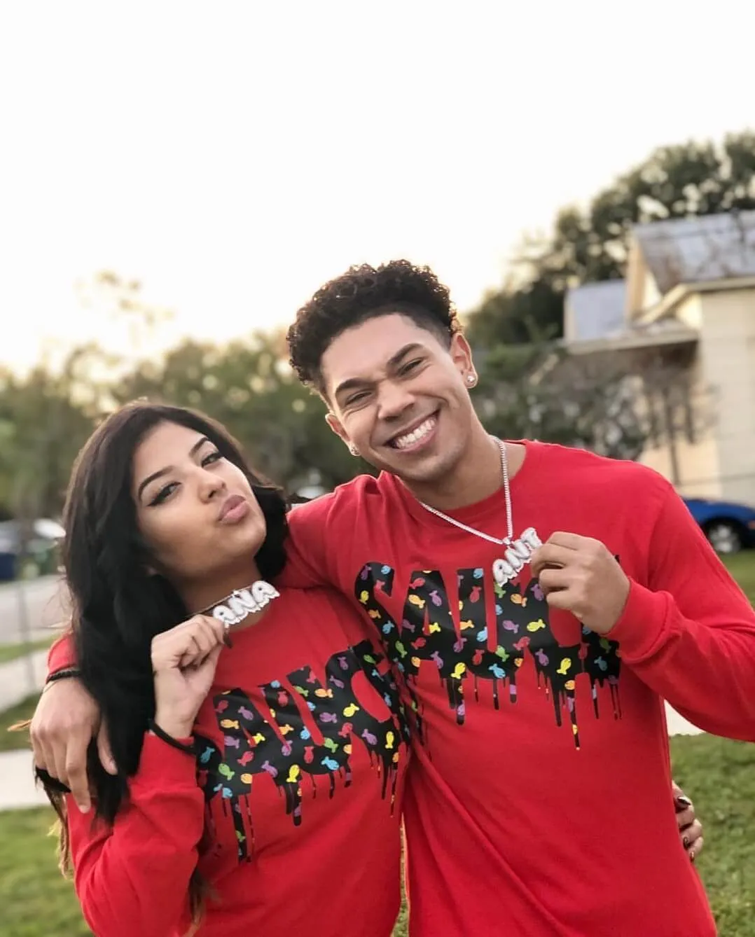 Black Sauce Goldfish | Red Long Sleeve Tee