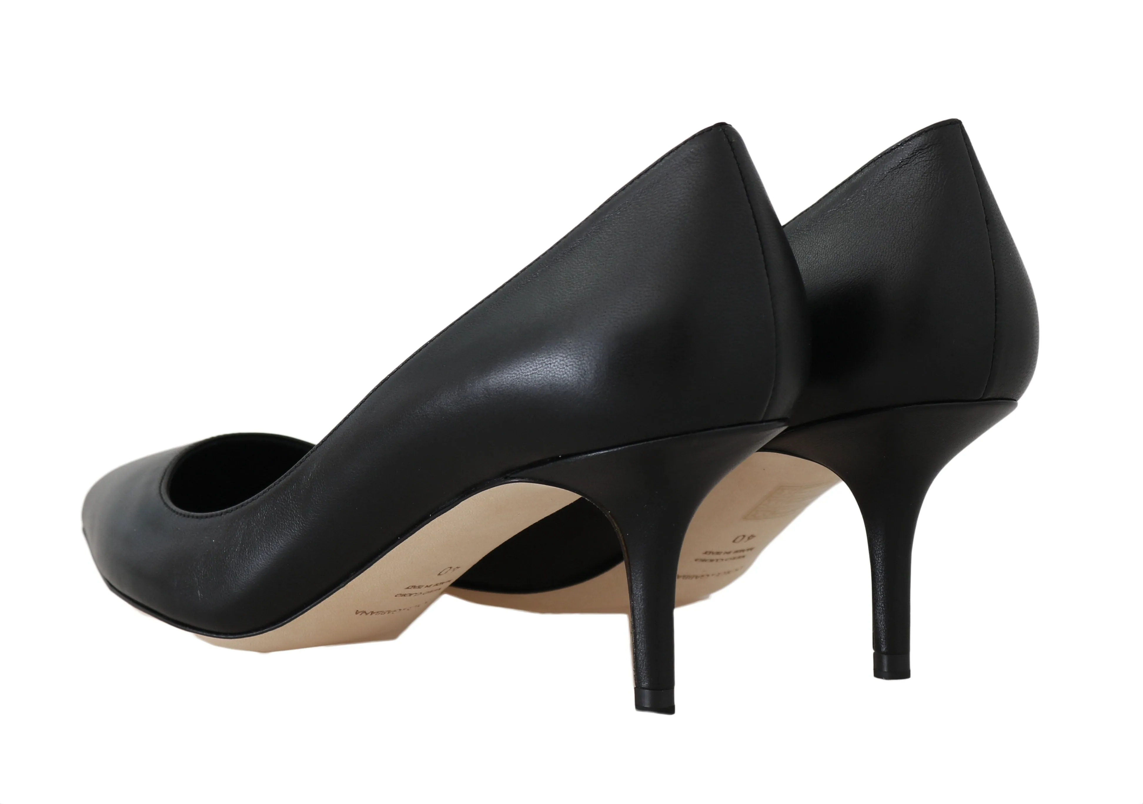 Black Soft Nappa Leather Pumps