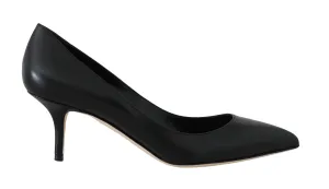 Black Soft Nappa Leather Pumps