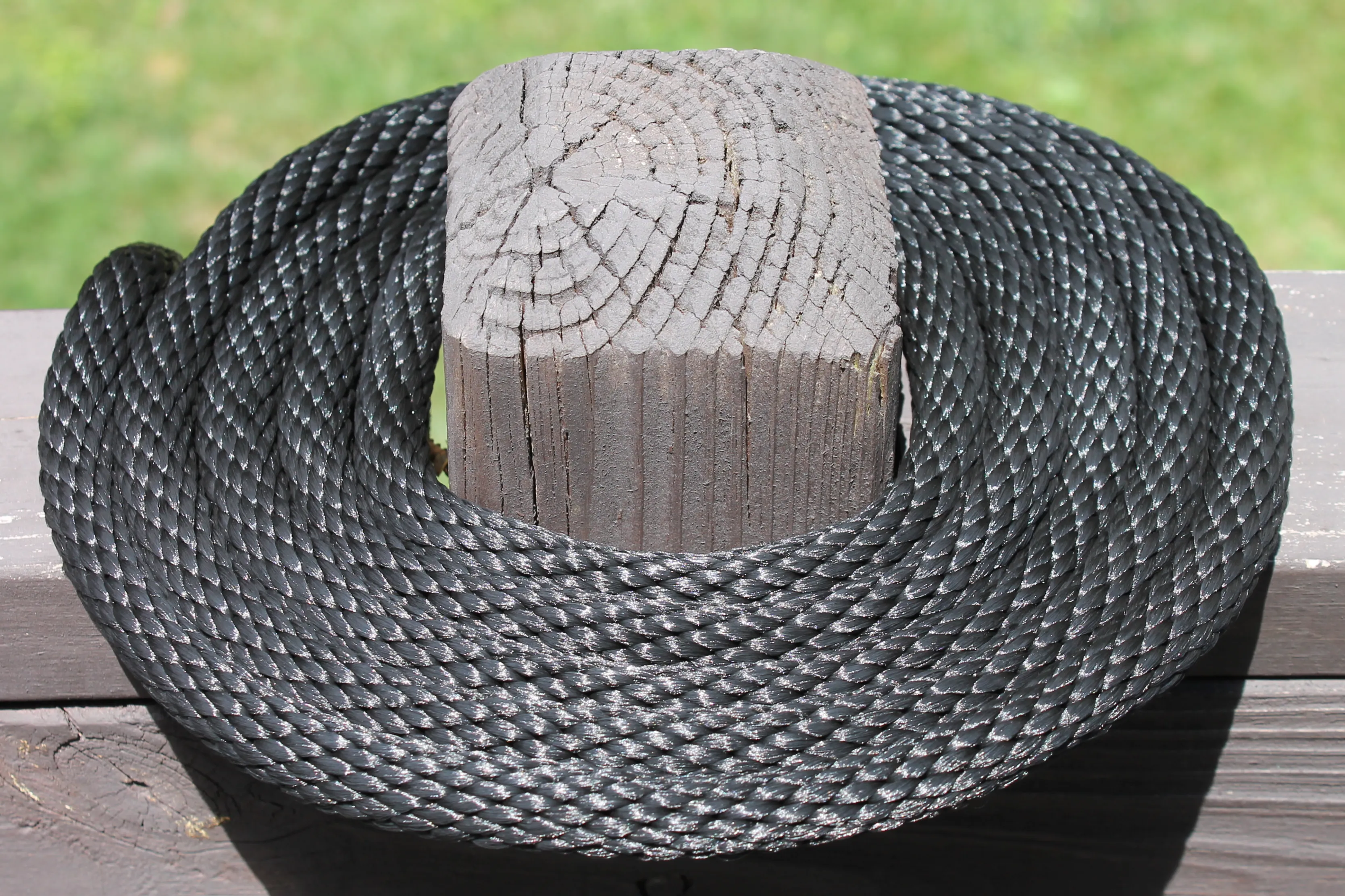 Black Solid Braided Multifilament Polypropylene Rope