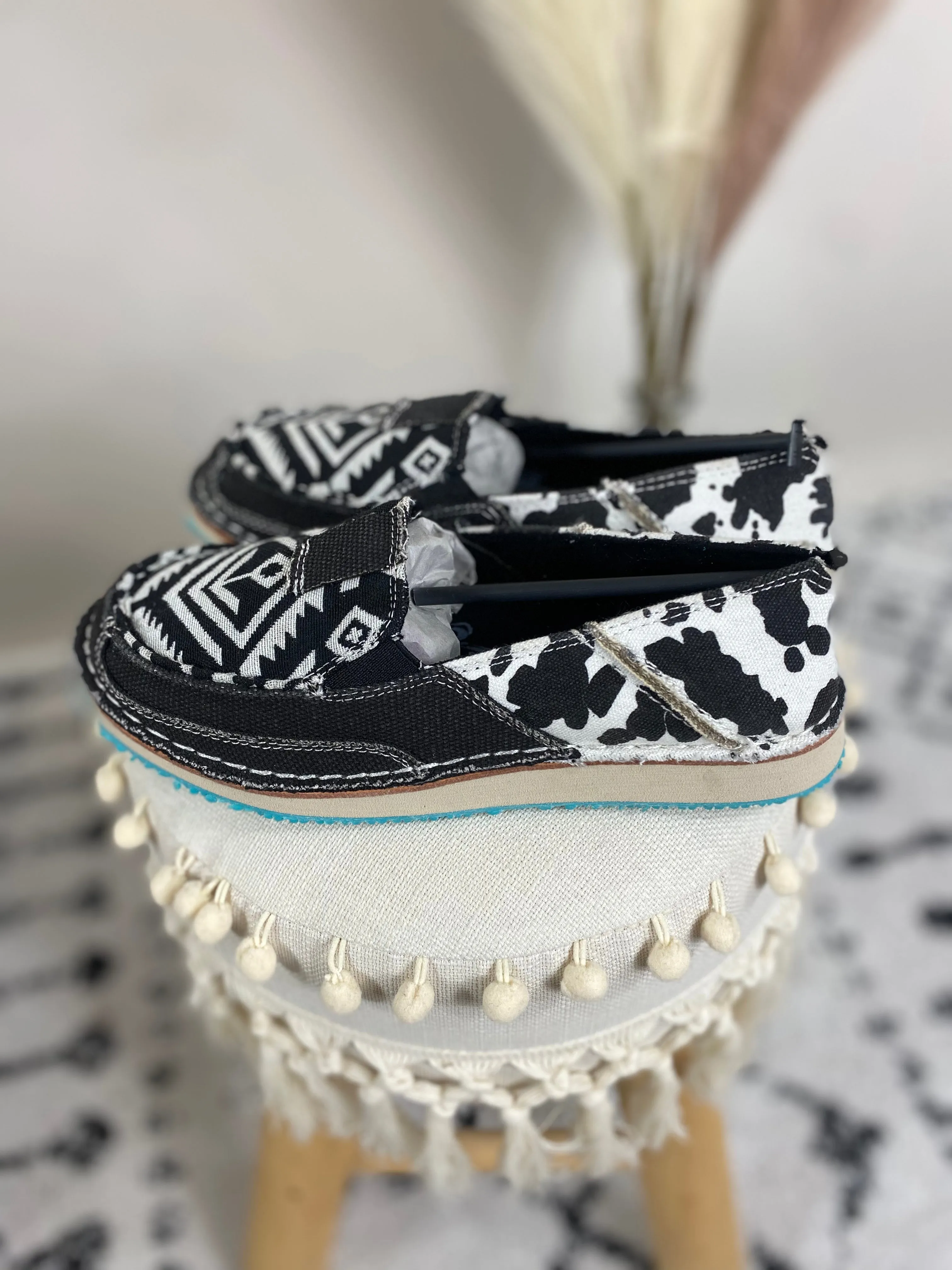 Black White Aztec Jen Shoe