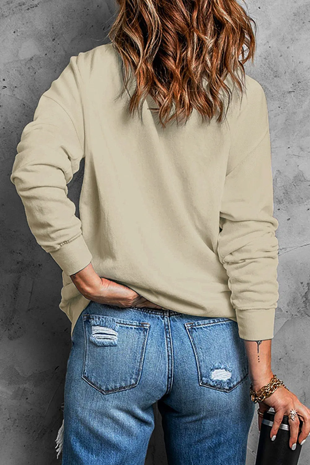 Blank Apparel - Red Plain Crew Neck Pullover Sweatshirt