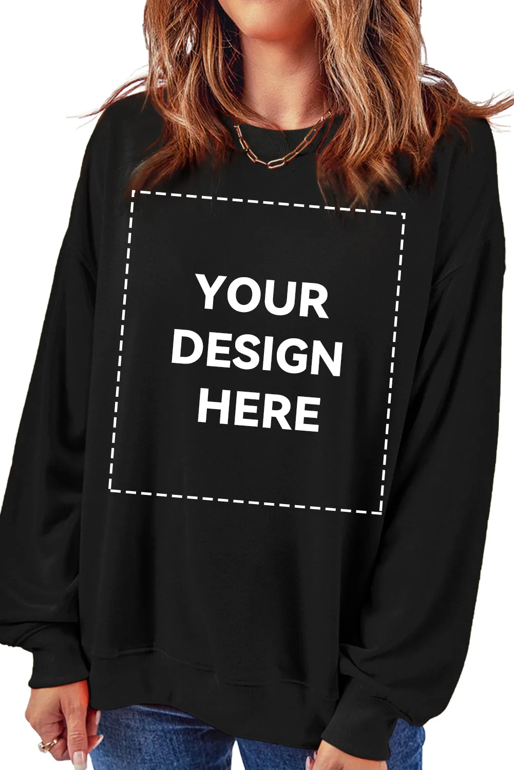 Blank Apparel - Red Plain Crew Neck Pullover Sweatshirt