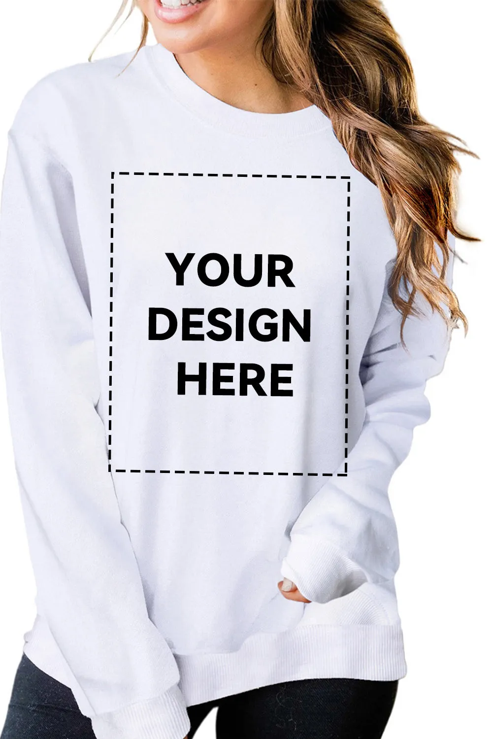 Blank Apparel - Red Plain Crew Neck Pullover Sweatshirt