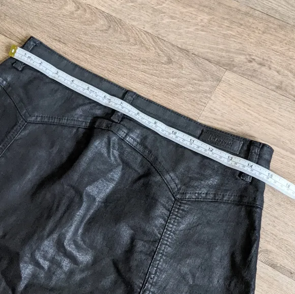 Blank NYC Faux Leather Black Moto Biker Button Front Mini Skirt Size 29