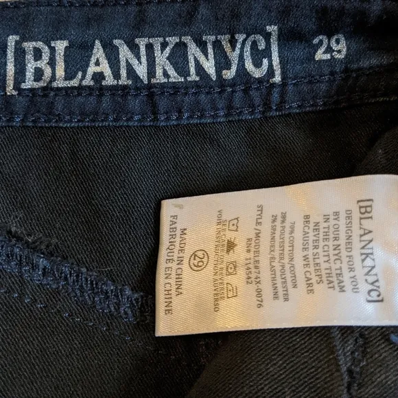 Blank NYC Faux Leather Black Moto Biker Button Front Mini Skirt Size 29